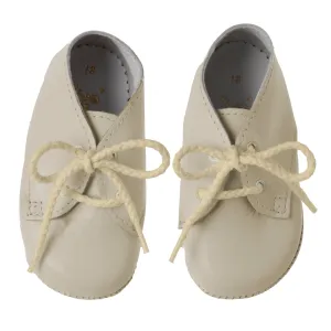 Lace Up Bootees, Cream