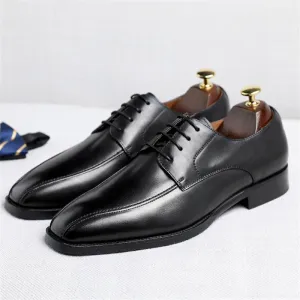 Lace-Up Business Casual Square Toe Shoes For Men