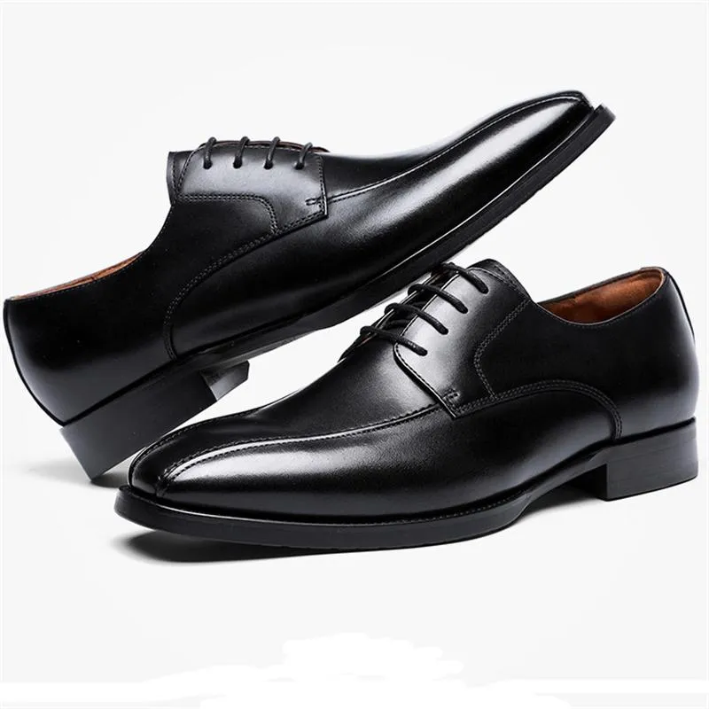 Lace-Up Business Casual Square Toe Shoes For Men