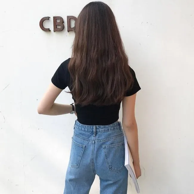 Lace-Up Crop T-Shirt