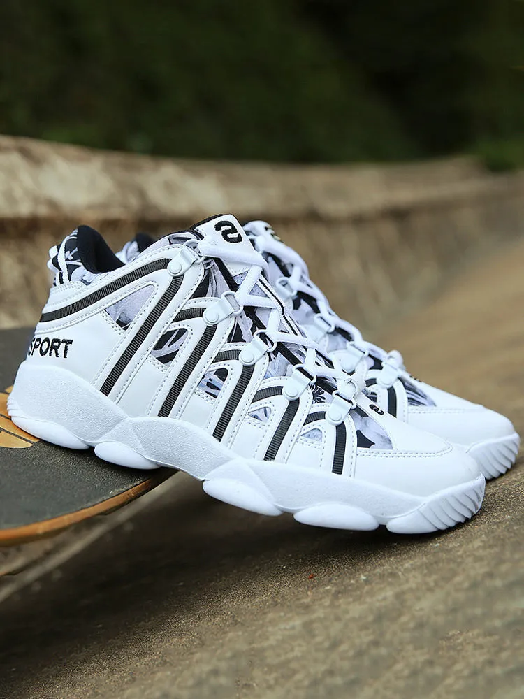 Lace-up Striped Sneakers