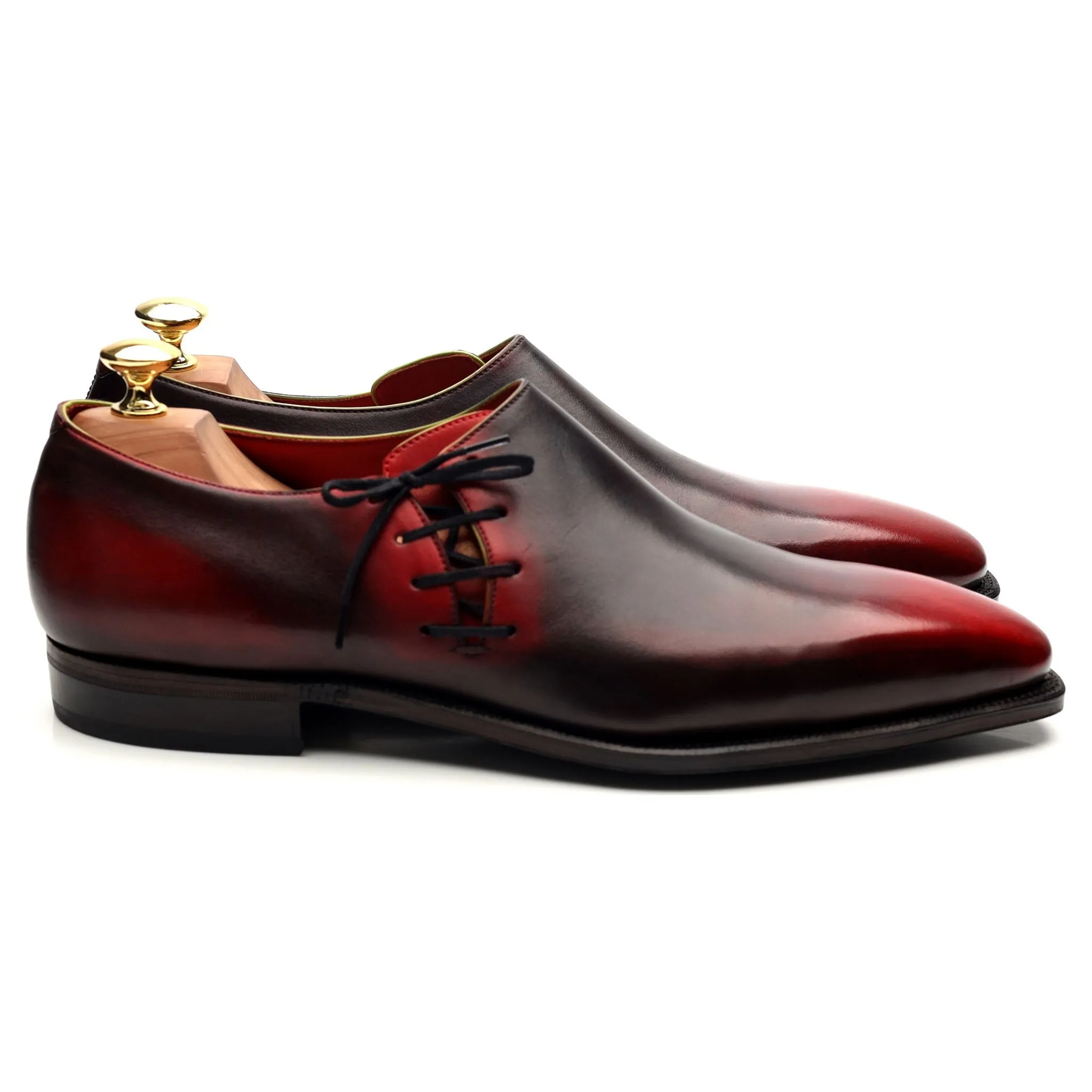 'Lateral Lace' Black Red Leather Oxford UK 8.5 E