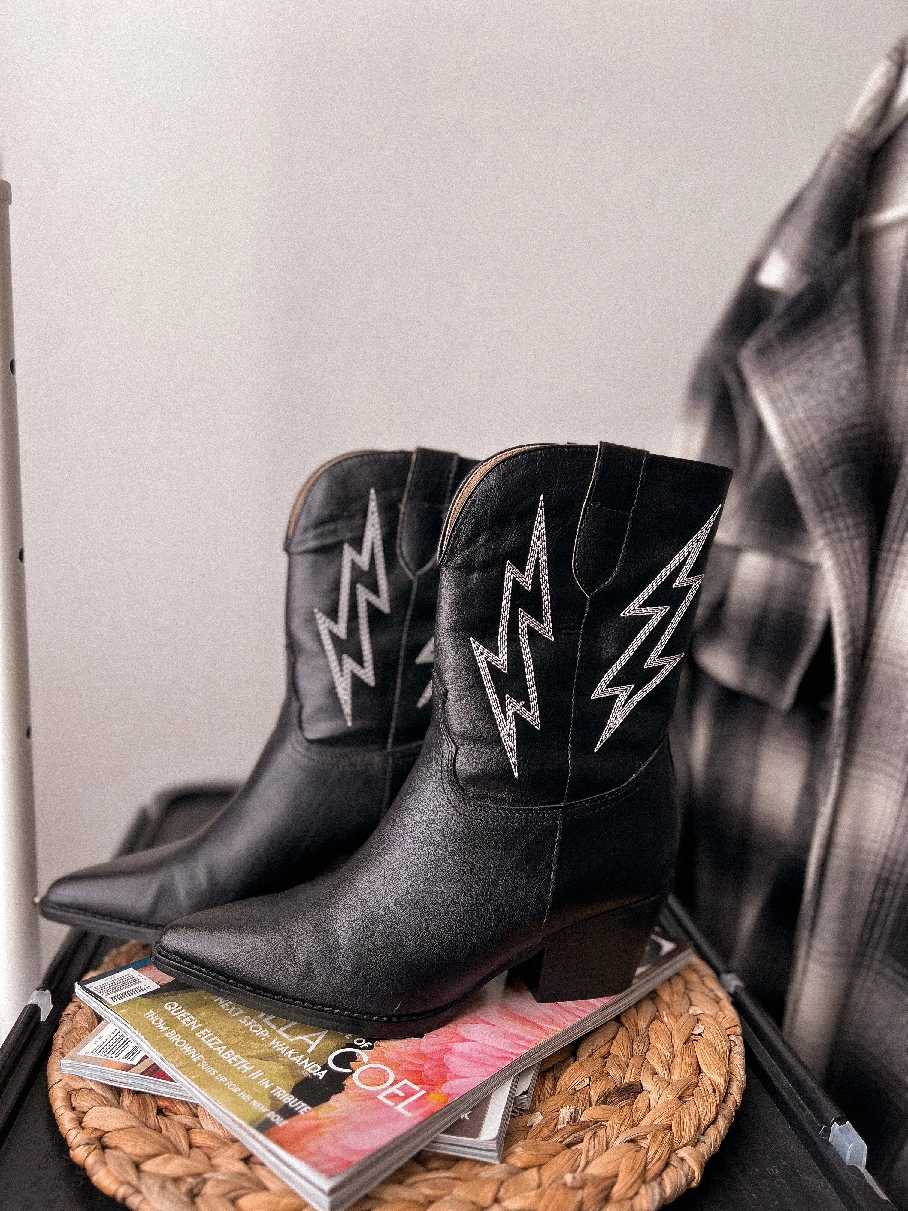 lightning bolt cowboy booties