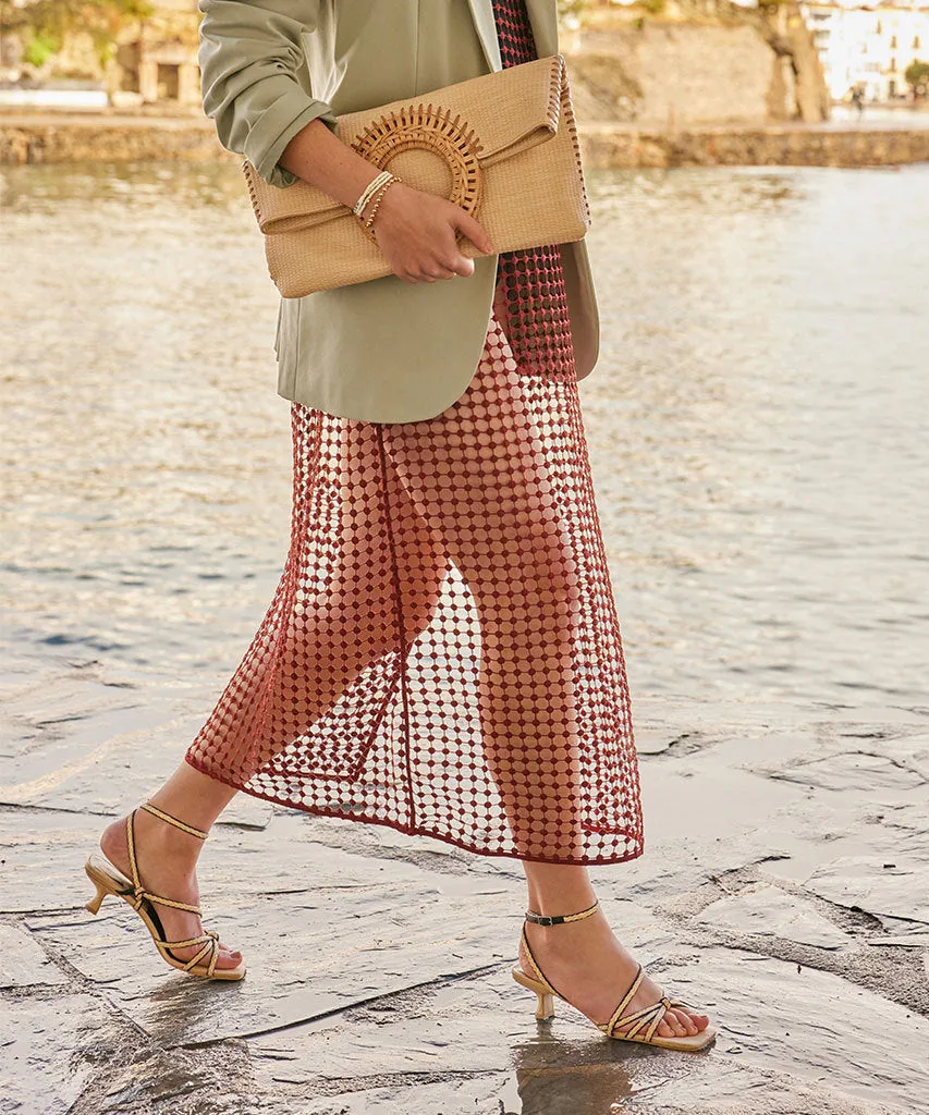 LILAH CLUTCH NATURAL EMBOSSED STELLA