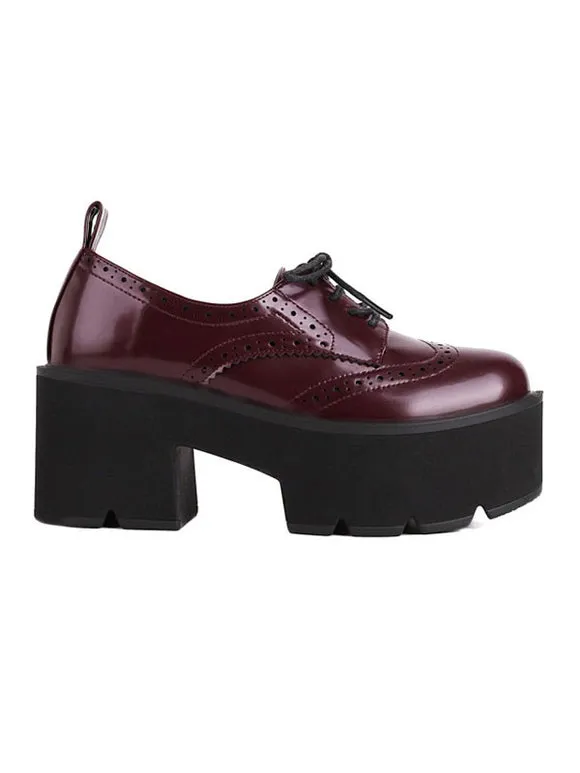 Lolita Footwear Round Toe PU Leather Lace Up Lolita Shoes