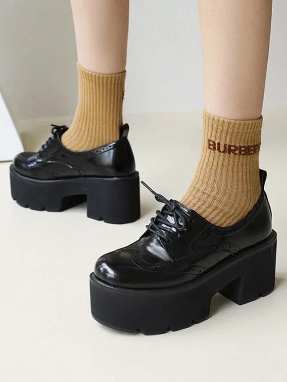 Lolita Footwear Round Toe PU Leather Lace Up Lolita Shoes