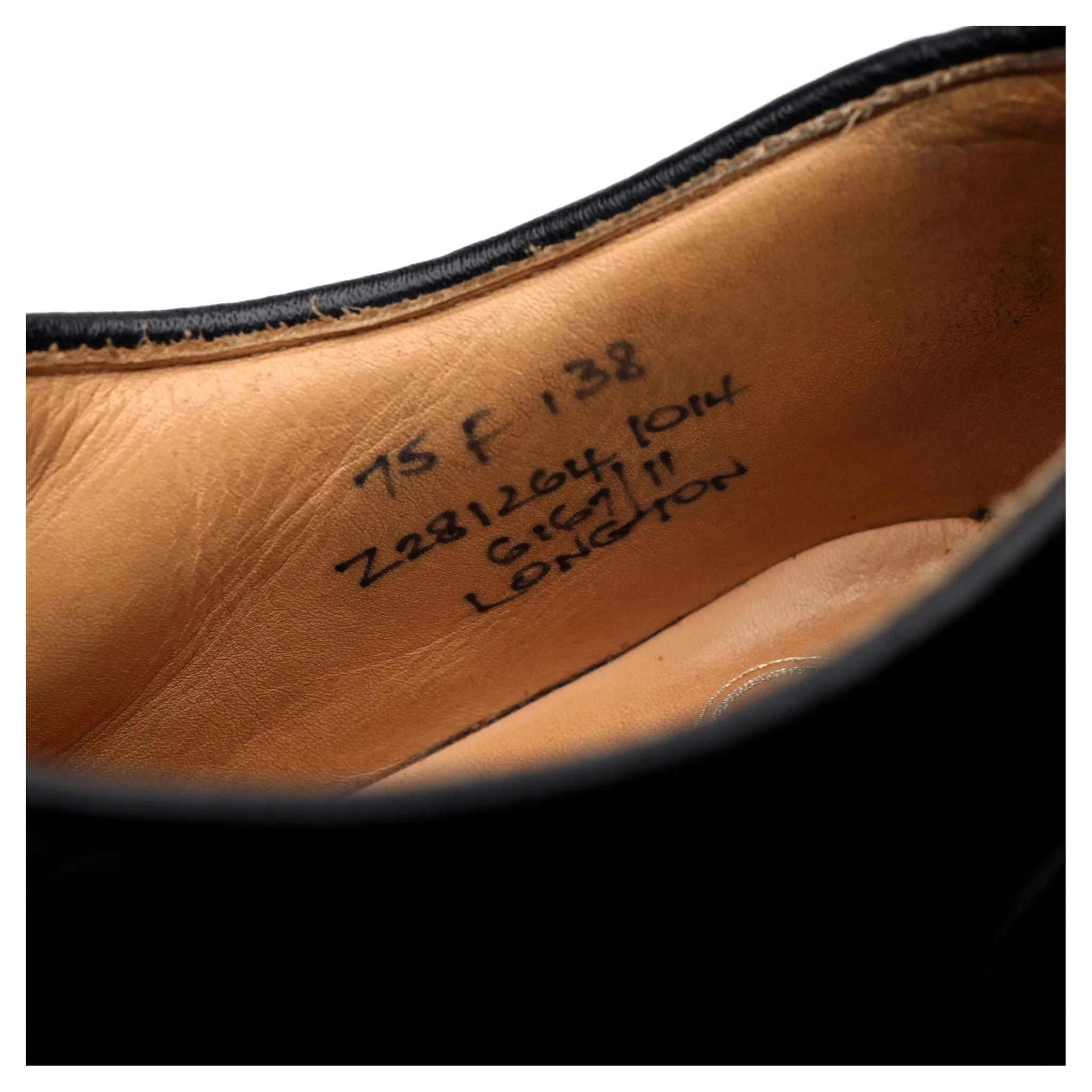 'Longton' Black Leather Oxford Brogue UK 7.5 F