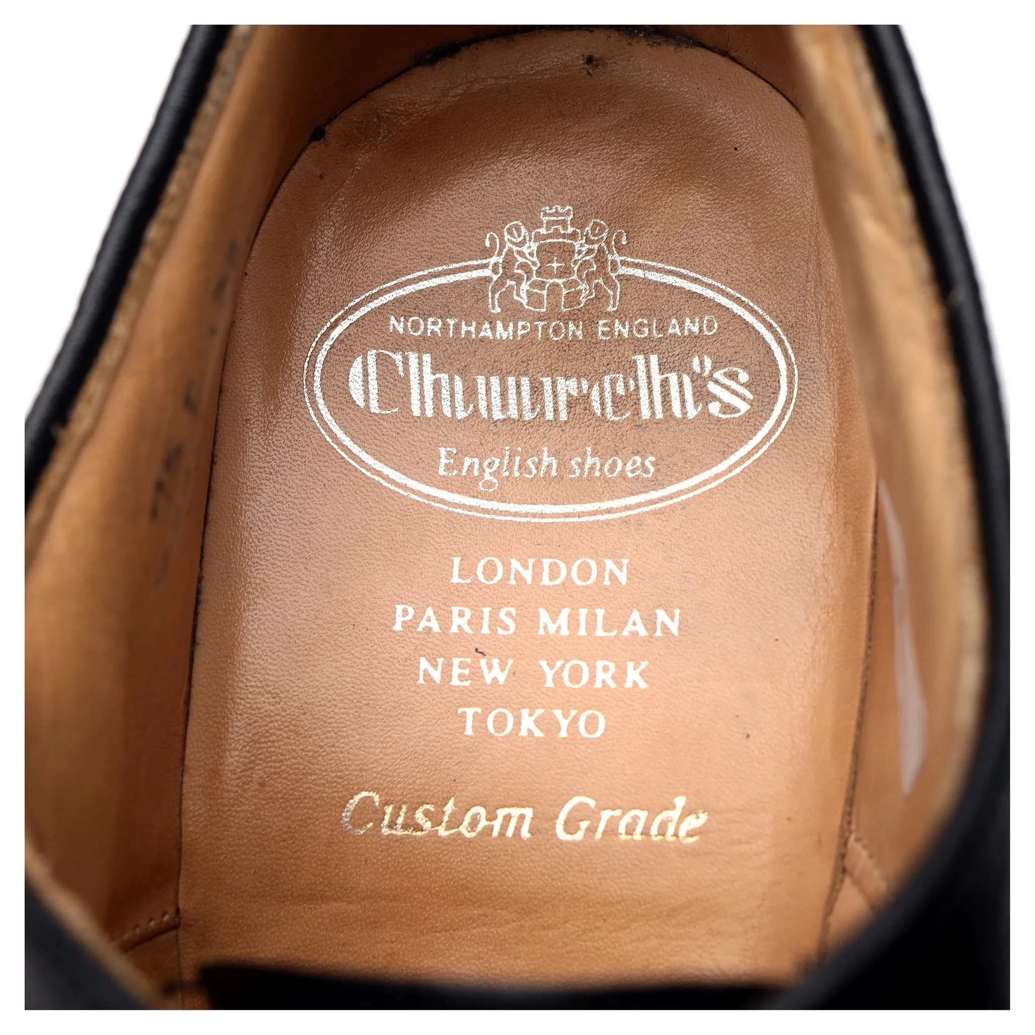 'Longton' Black Leather Oxford Brogue UK 7.5 F