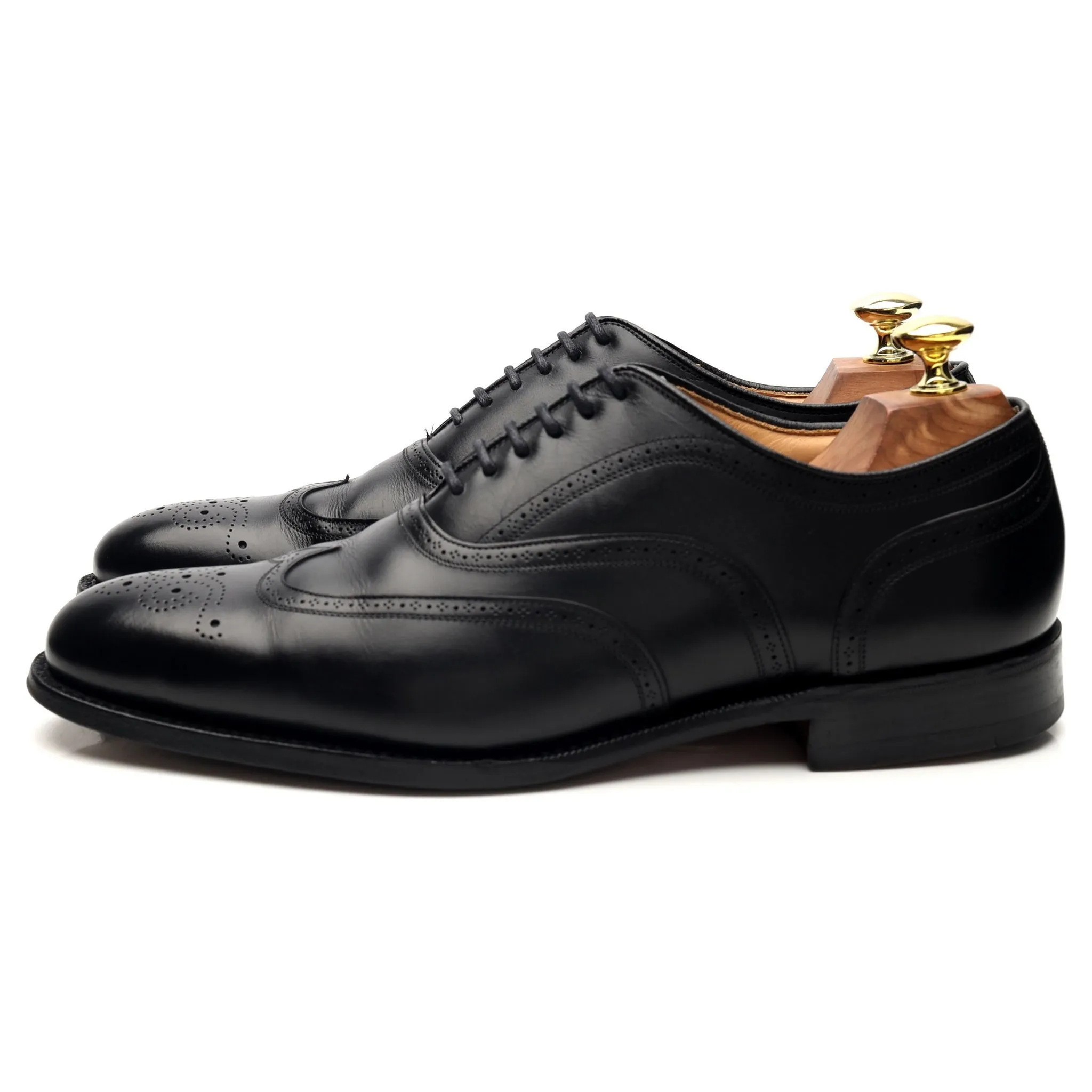 'Longton' Black Leather Oxford Brogue UK 7.5 F