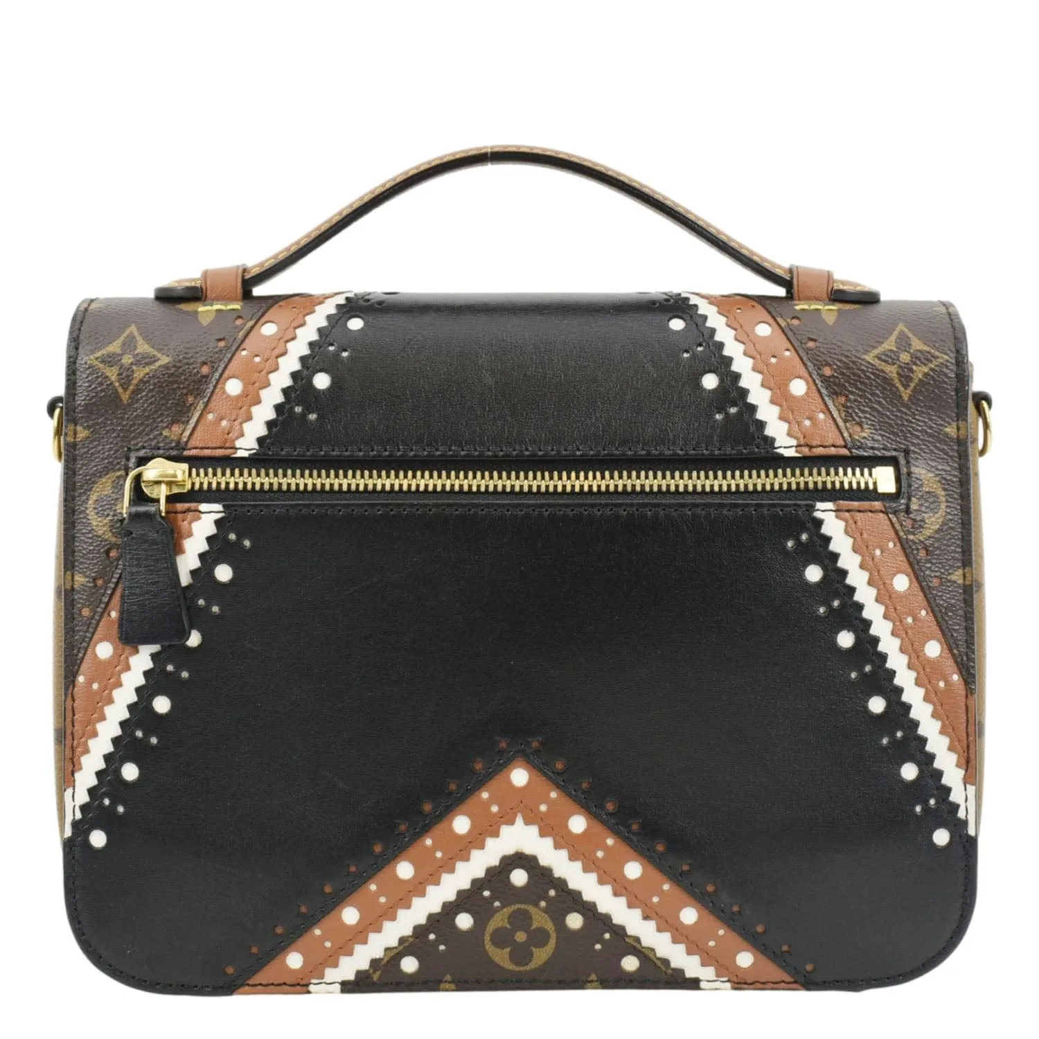 LOUIS VUITTON Metis Pochette Brogue Reverse Monogram Shoulder Bag Black