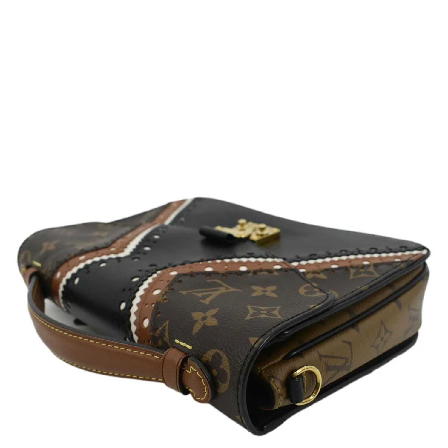 LOUIS VUITTON Metis Pochette Brogue Reverse Monogram Shoulder Bag Black