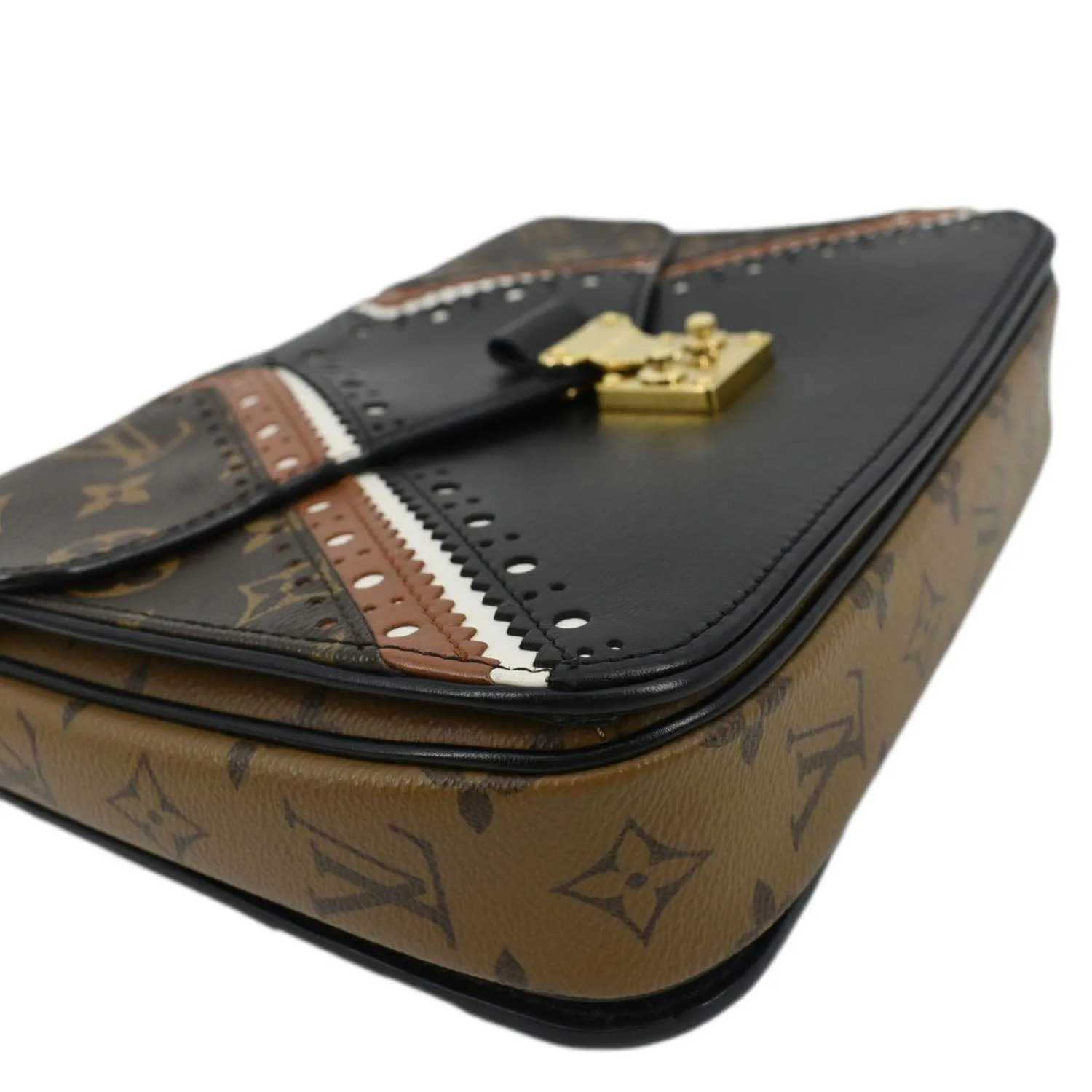 LOUIS VUITTON Metis Pochette Brogue Reverse Monogram Shoulder Bag Black