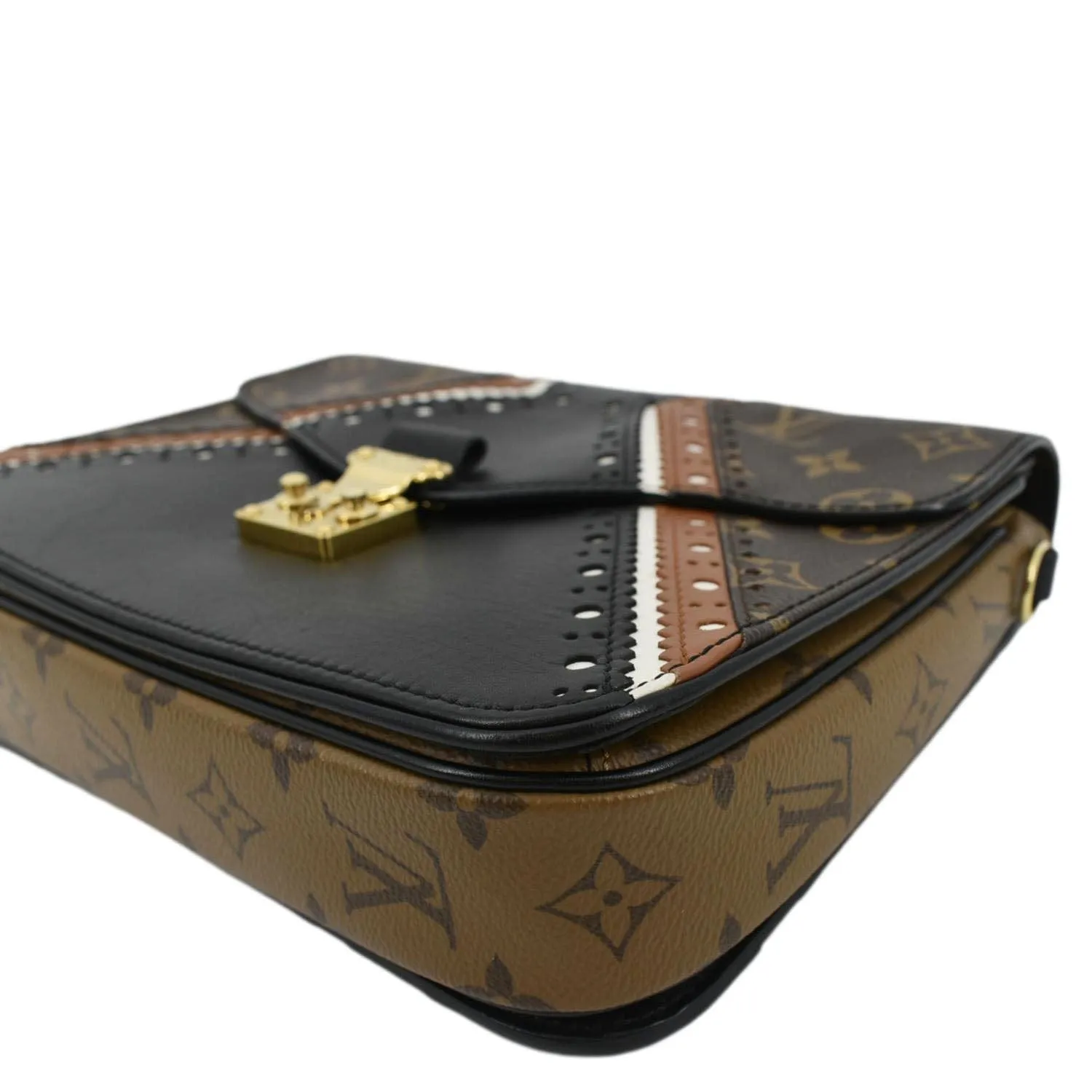 LOUIS VUITTON Metis Pochette Brogue Reverse Monogram Shoulder Bag Black