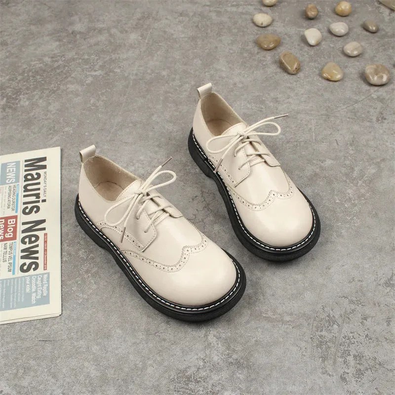 Lourdes® | Wide Box Brogue Style Oxford Shoes