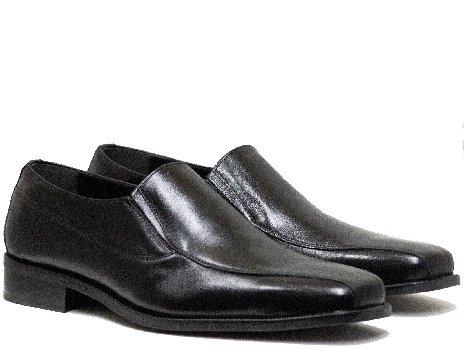 Luciana Men's Black Dress Bike Toe Slip-on Shoes 5341
