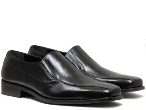 Luciana Men's Black Dress Bike Toe Slip-on Shoes 5341