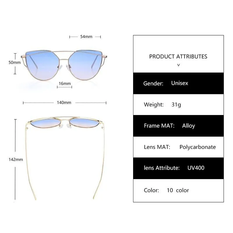 Macarons!Designer Mirror Flat Reflective Sunglasses