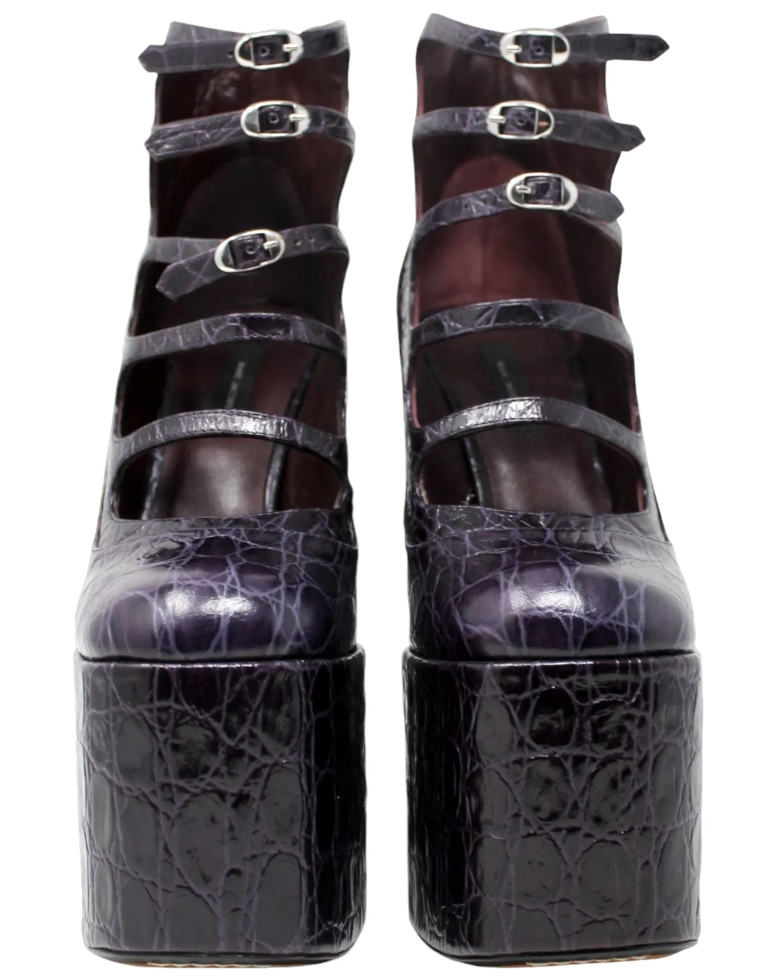 Marc Jacobs Purple Moc-Croc Lili Boots, AW16, Size EU 35 / US 5