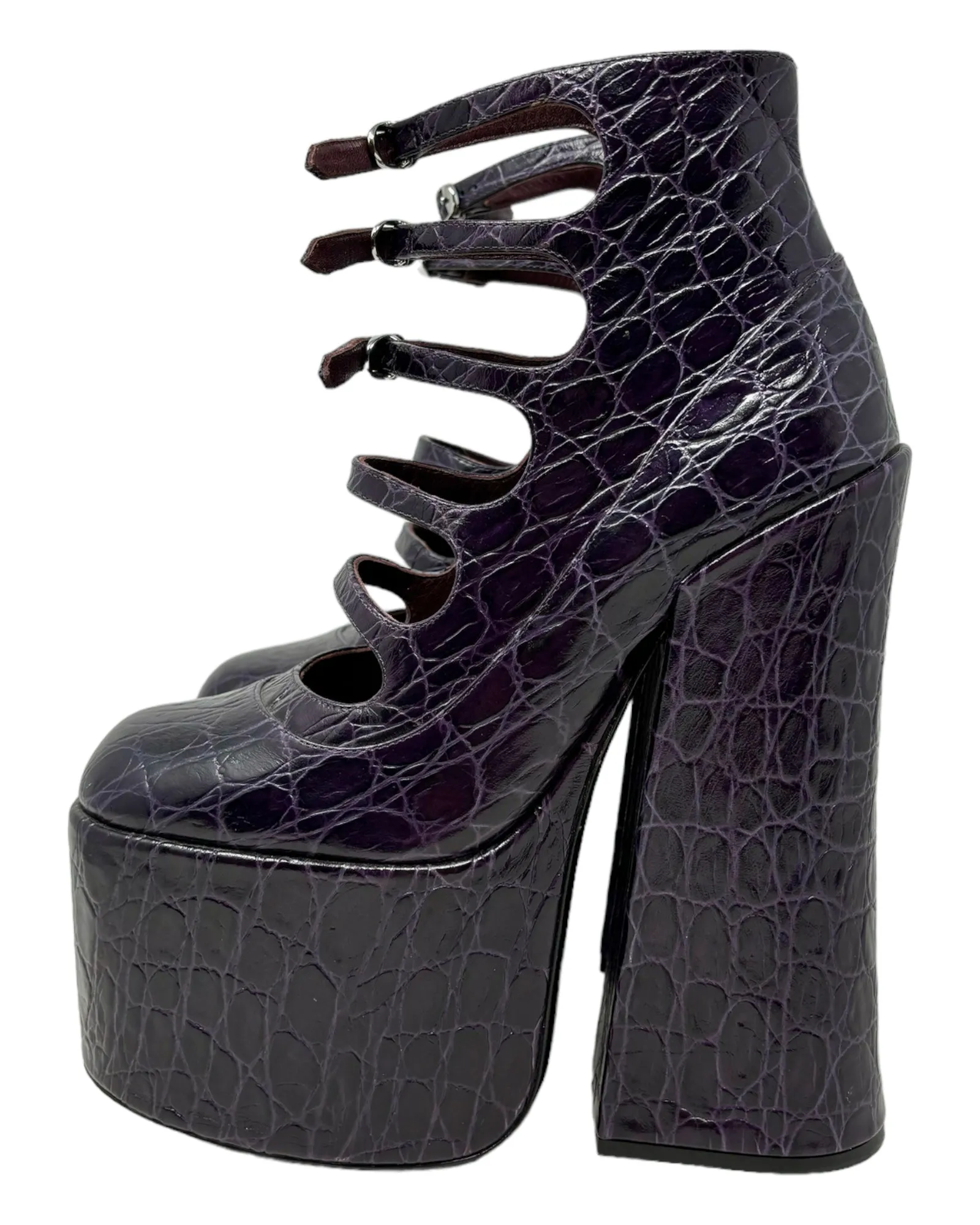 Marc Jacobs Purple Moc-Croc Lili Boots, AW16, Size EU 35 / US 5