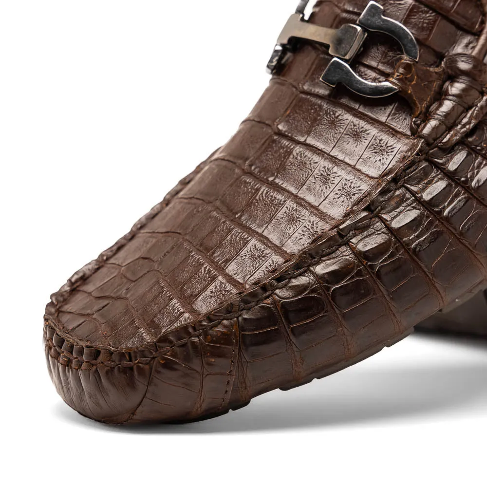 Marco Di Milano Parma Brown Caiman Belly Bit Drivers