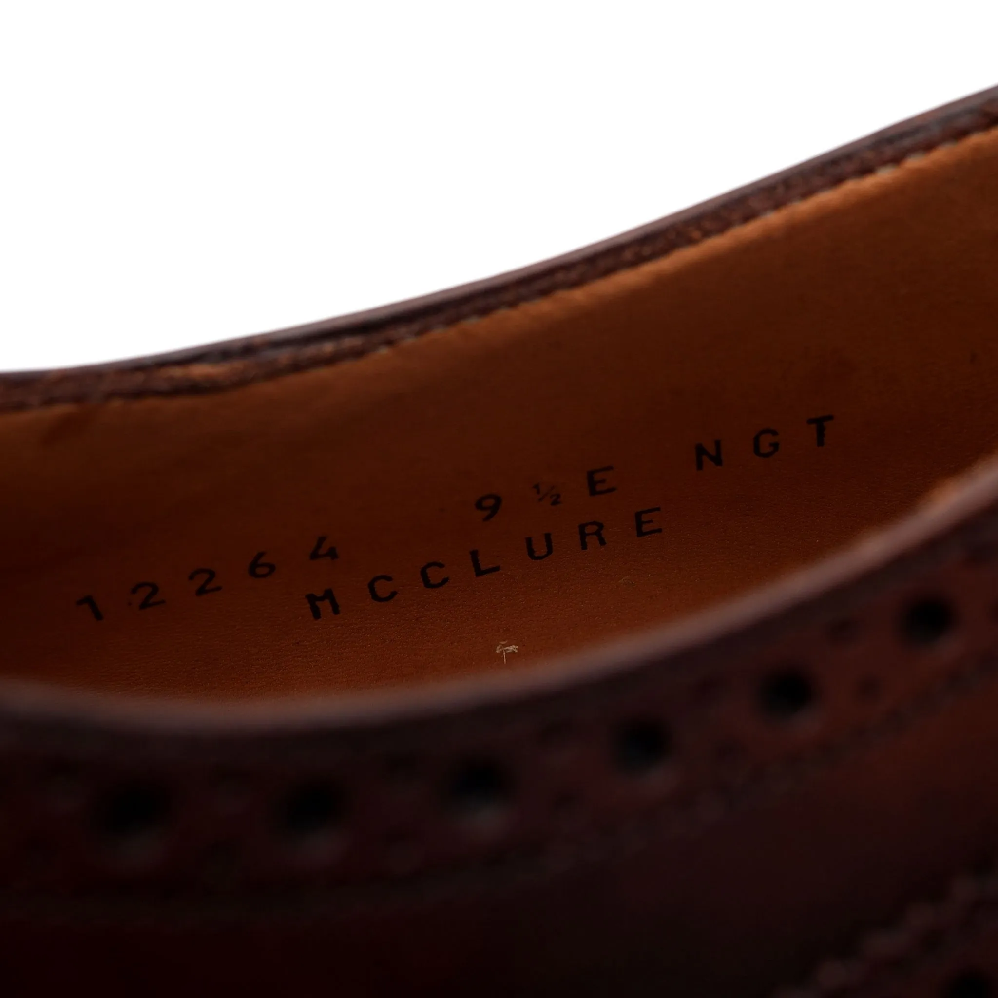 'McClure' Brown Museum Leather Oxford Brogue UK 9.5 E