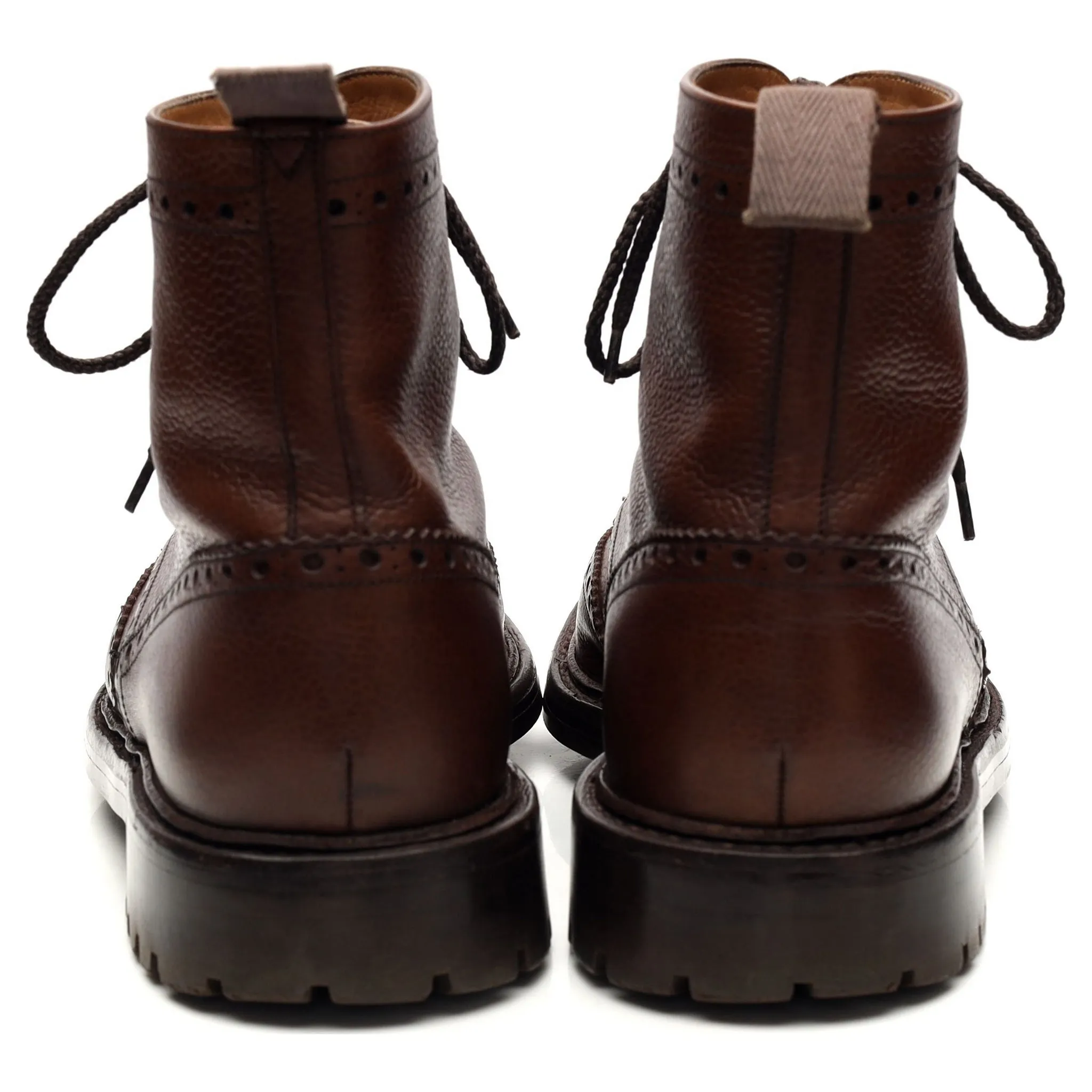 'McFarlane 2' Brown Grain Leather Brogue Derby Boot UK 8.5 G