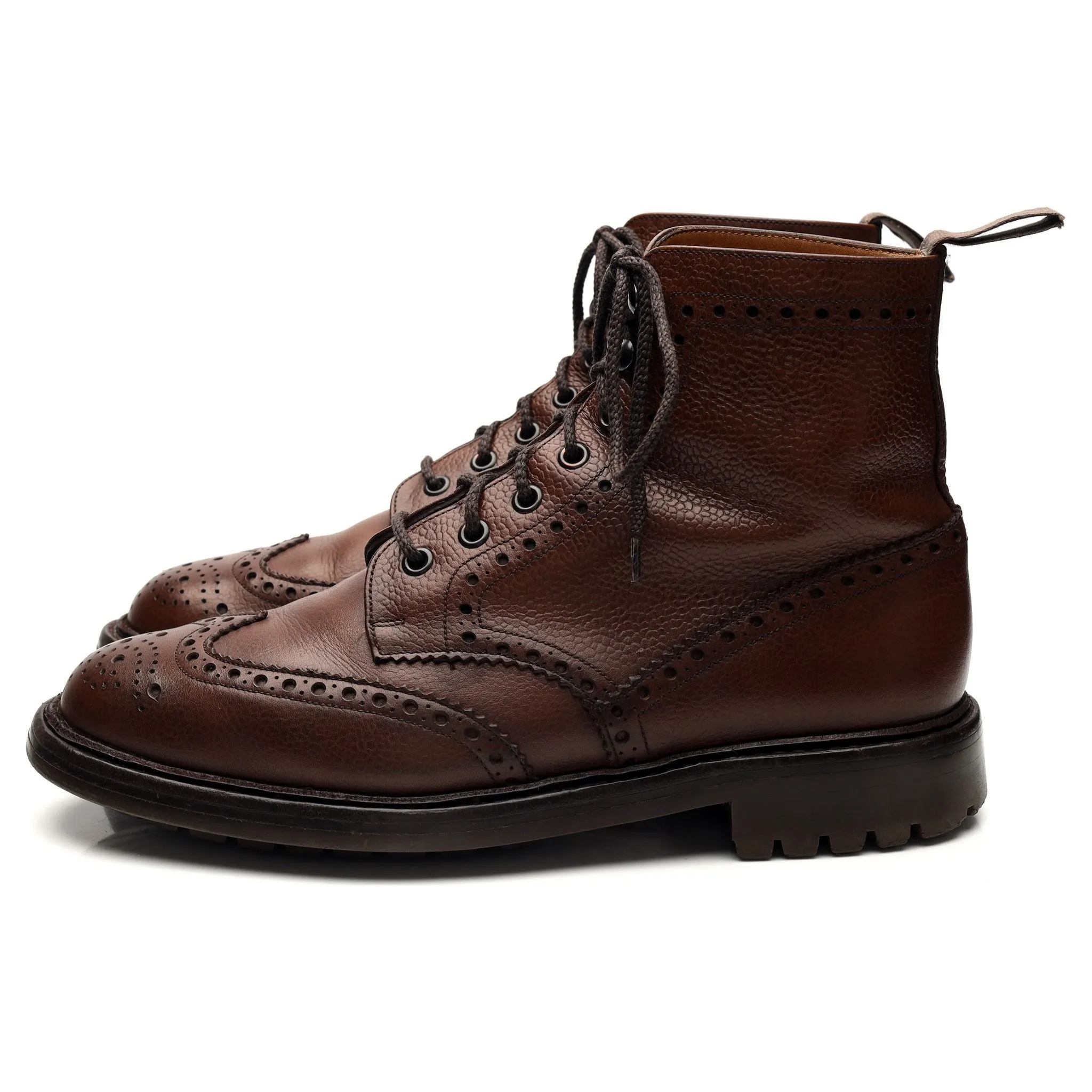 'McFarlane 2' Brown Grain Leather Brogue Derby Boot UK 8.5 G