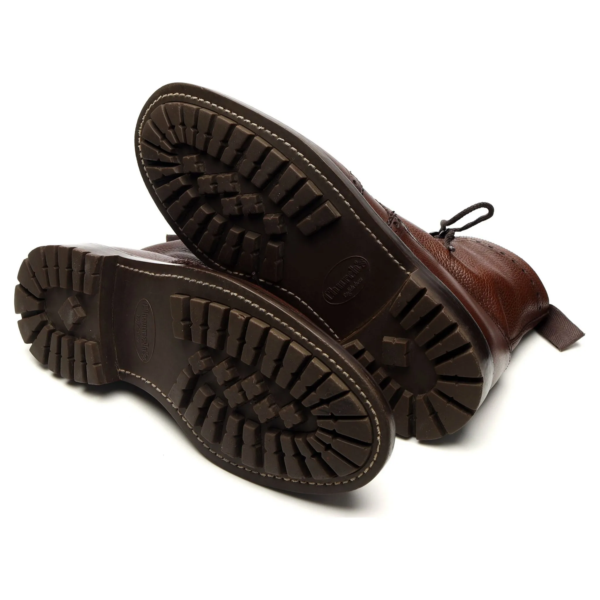 'McFarlane 2' Brown Grain Leather Brogue Derby Boot UK 8.5 G