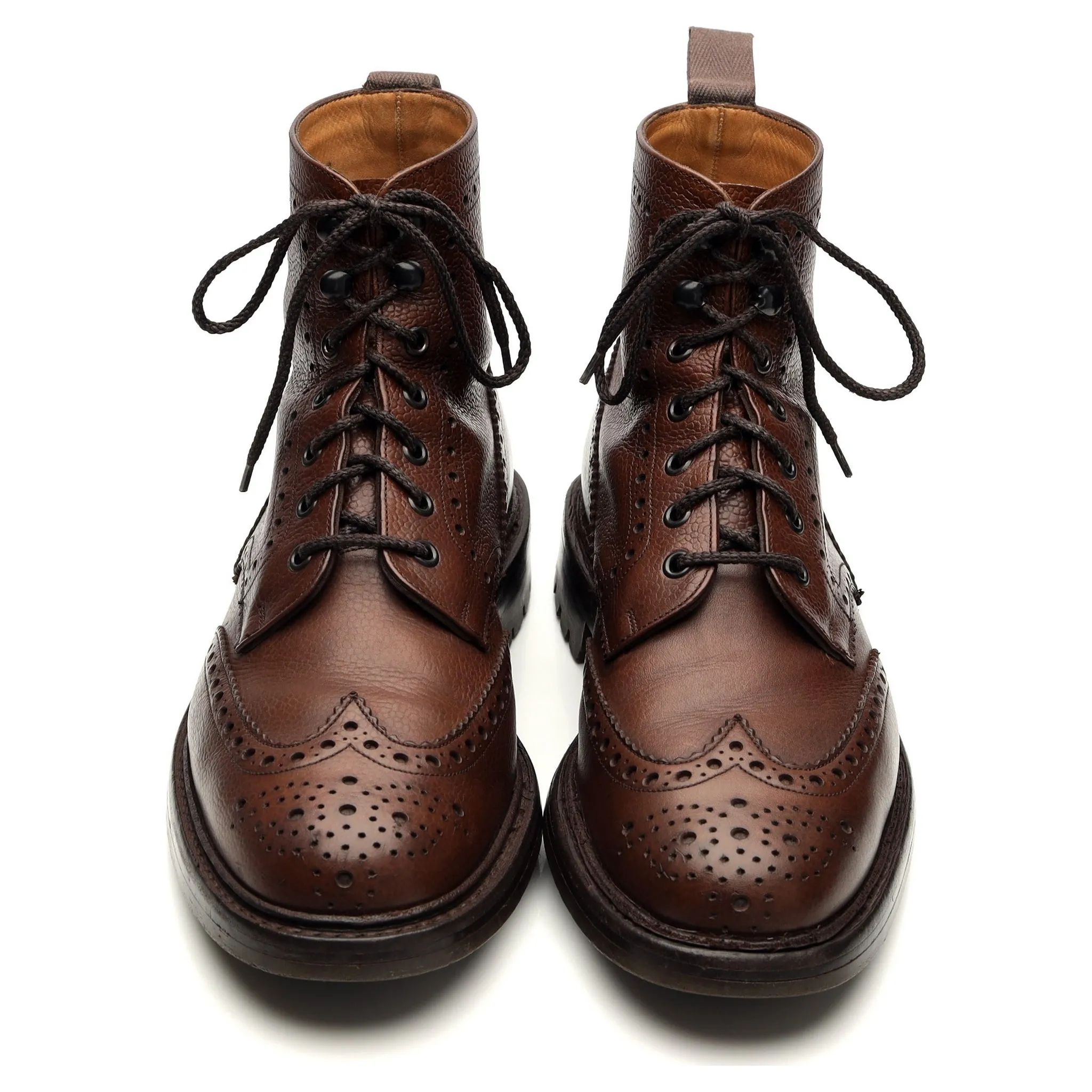 'McFarlane 2' Brown Grain Leather Brogue Derby Boot UK 8.5 G