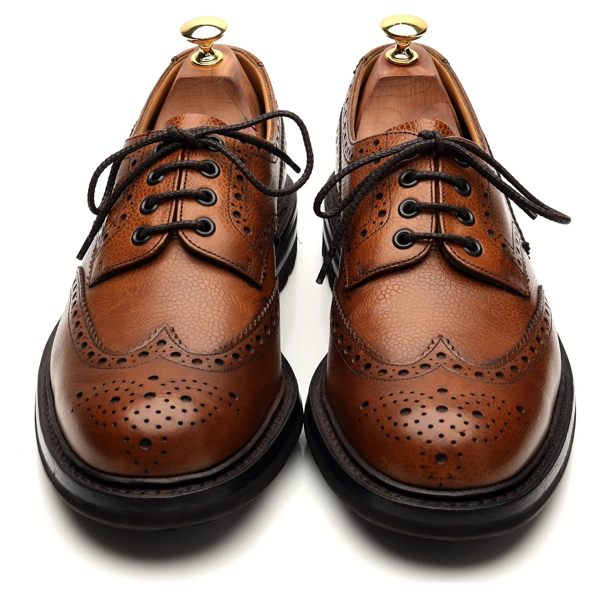 'McPherson' Tan Brown Leather Derby Brogue UK 9.5 G
