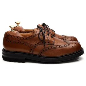 'McPherson' Tan Brown Leather Derby Brogue UK 9.5 G