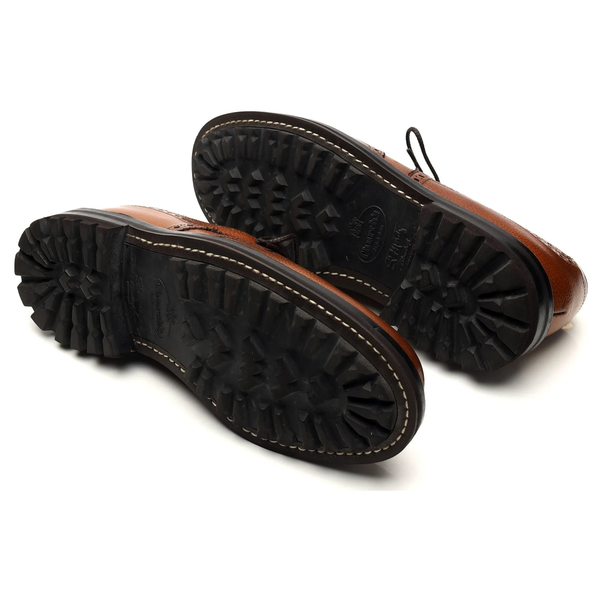 'McPherson' Tan Brown Leather Derby Brogue UK 9.5 G