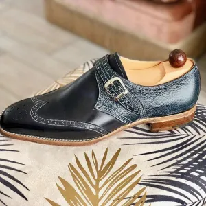 Men's Buckle Leather Brogue Shoes