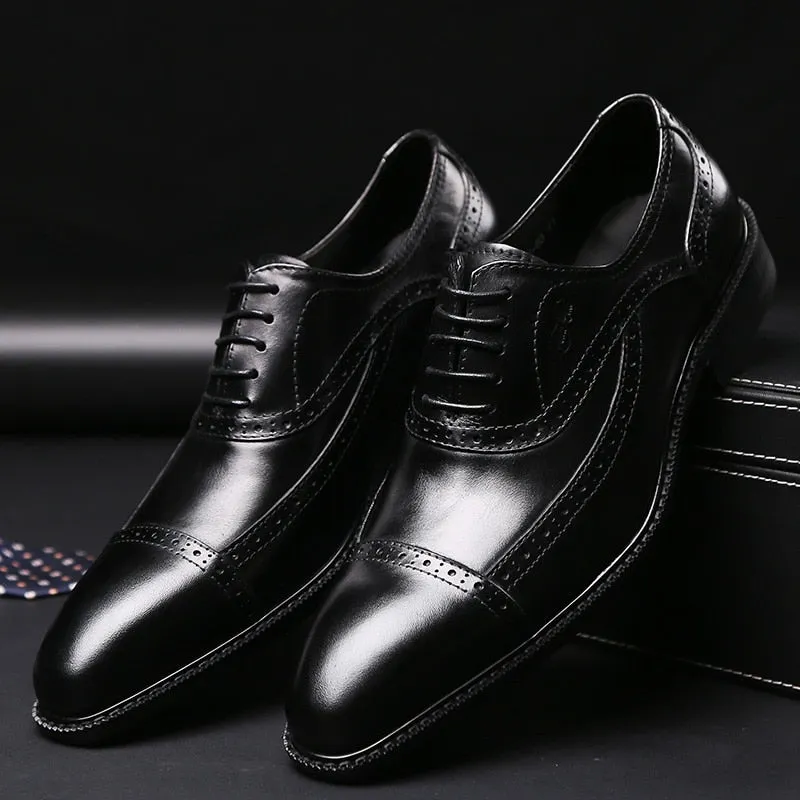 Men's Pointed Toe Oxford Brogue Shoes