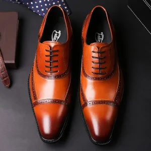 Men's Pointed Toe Oxford Brogue Shoes