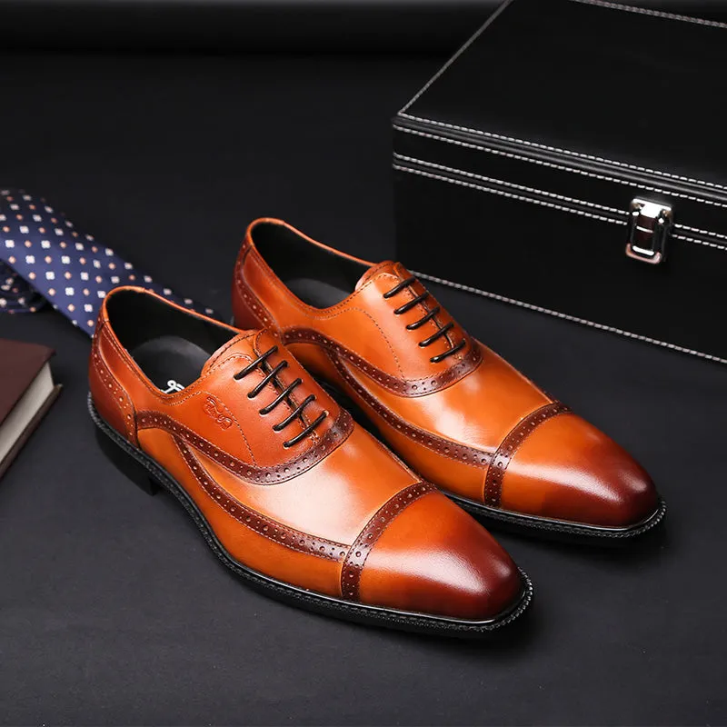 Men's Pointed Toe Oxford Brogue Shoes
