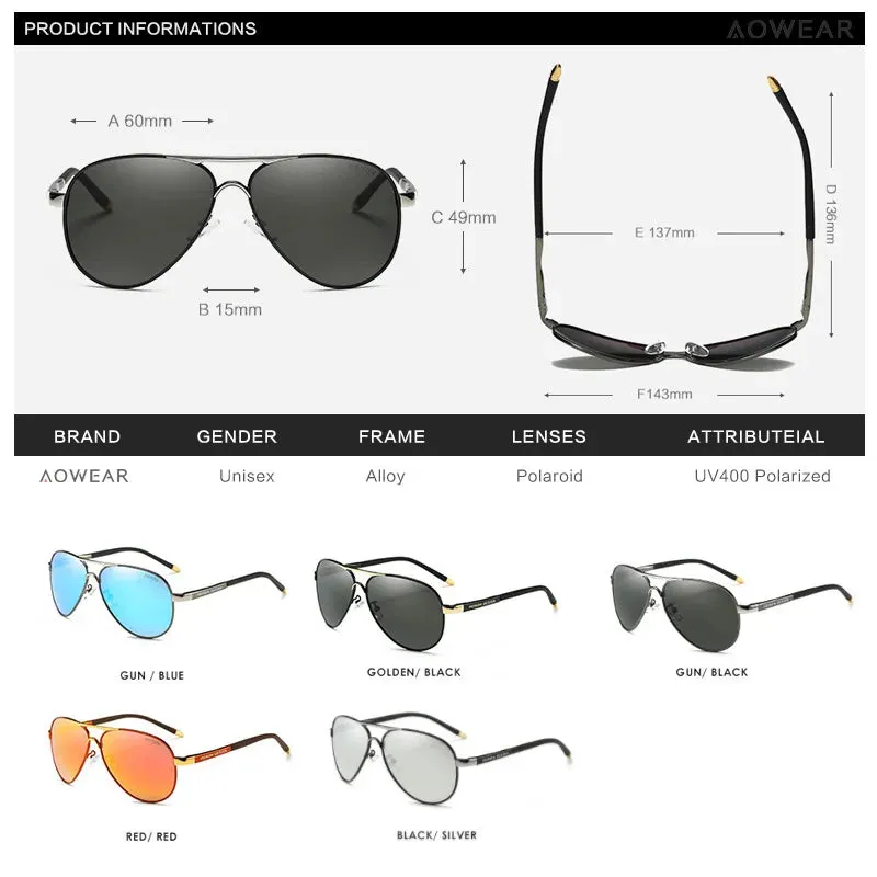Men's Polarized Sunglasses HD Driving Mirror Pilot Eyewear