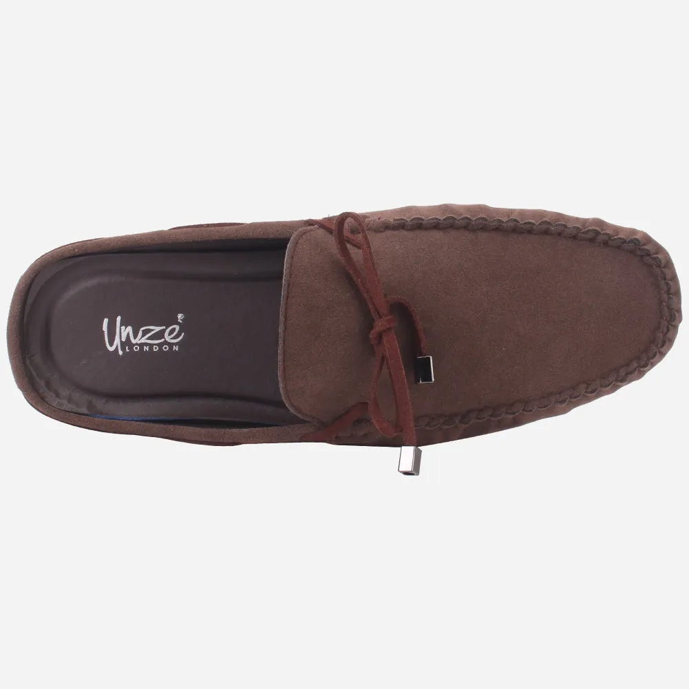Mens "FISTMAR" Backless Slip-ons Suede Moccasins