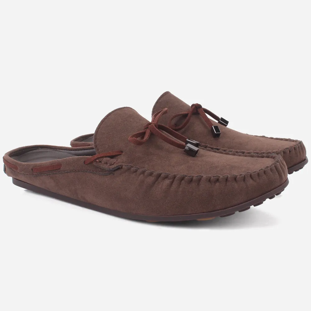 Mens "FISTMAR" Backless Slip-ons Suede Moccasins