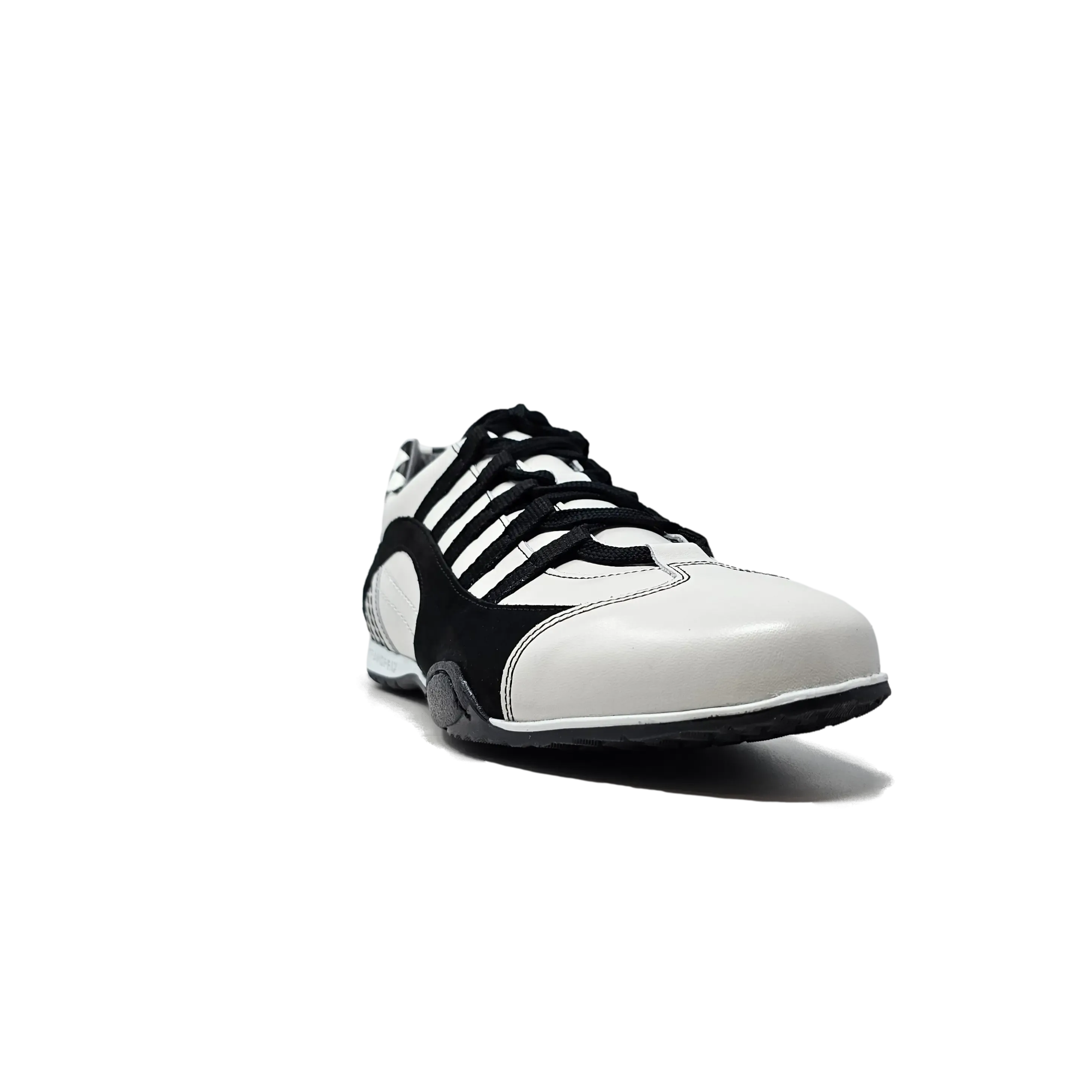 Men's Racing Sneaker in Checkered Flag (White and Black)