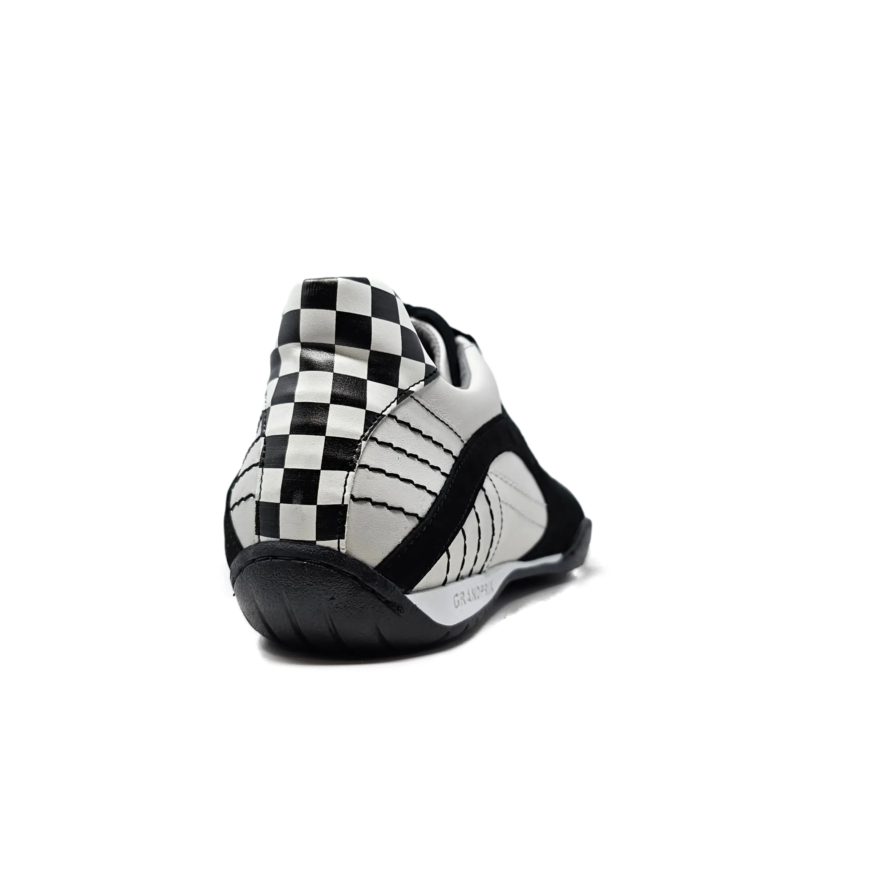 Men's Racing Sneaker in Checkered Flag (White and Black)