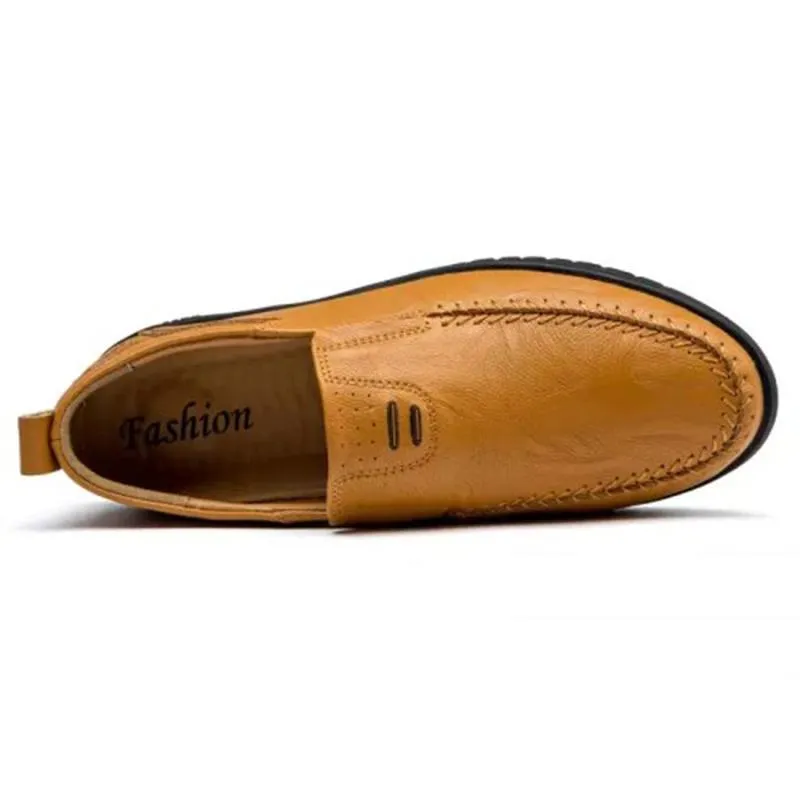 Men's Solid Color Business Cowskin Casual Driving Shoes