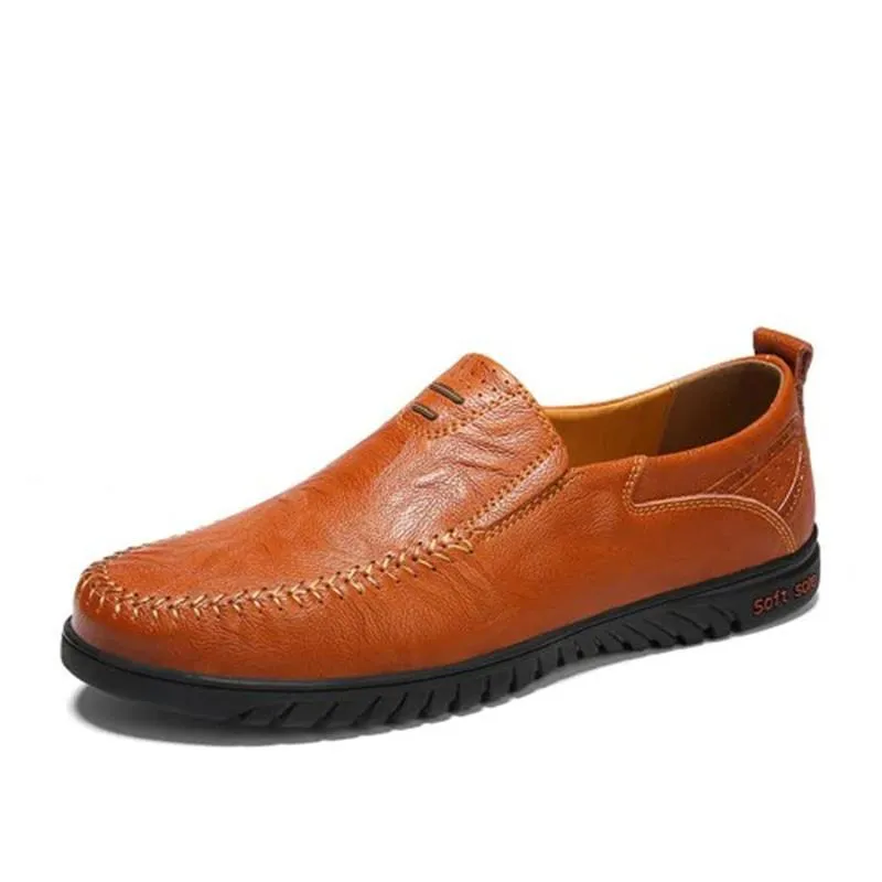Men's Solid Color Business Cowskin Casual Driving Shoes