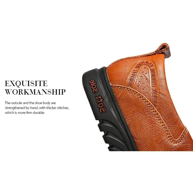 Men's Solid Color Business Cowskin Casual Driving Shoes