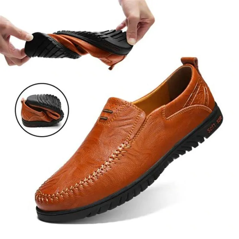 Men's Solid Color Business Cowskin Casual Driving Shoes