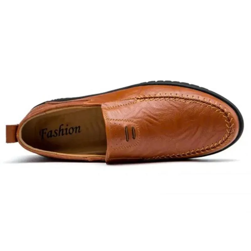 Men's Solid Color Business Cowskin Casual Driving Shoes