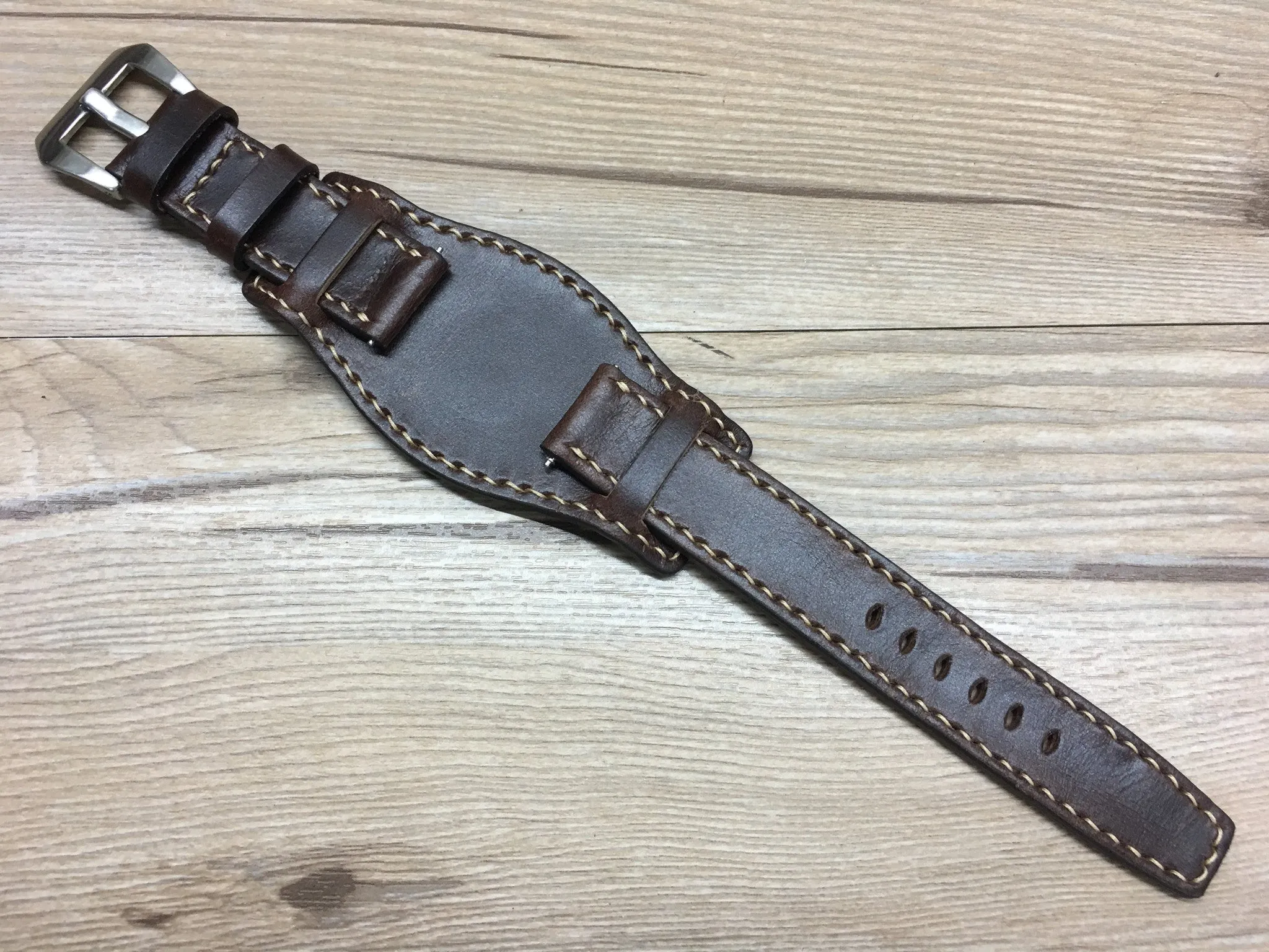 Mens Wristwatch Band, Dark Brown Leather Watch Straps 20mm, Leather Bund Straps 19mm, Dark Brown Watch Strap, 19mm Watch band, Omega