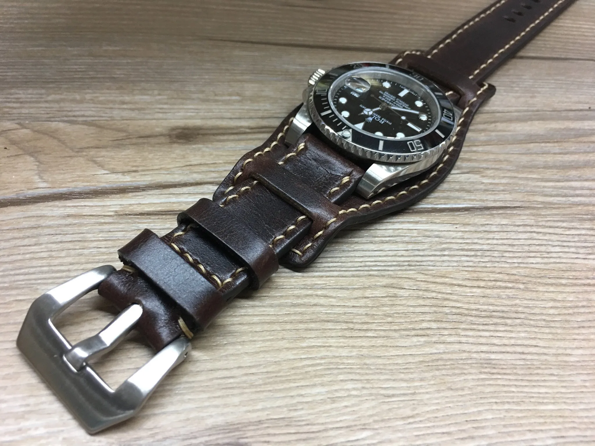 Mens Wristwatch Band, Dark Brown Leather Watch Straps 20mm, Leather Bund Straps 19mm, Dark Brown Watch Strap, 19mm Watch band, Omega