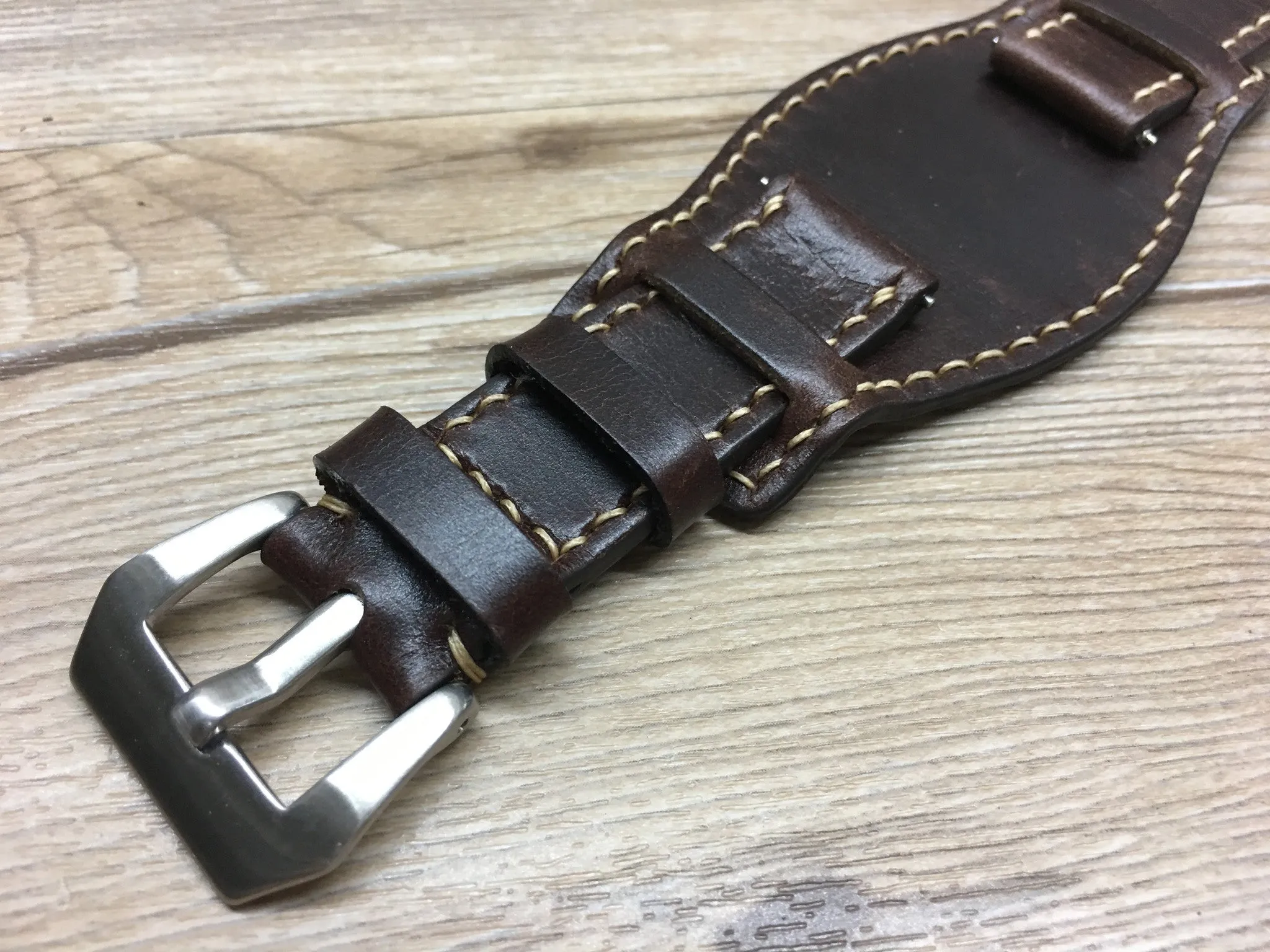 Mens Wristwatch Band, Dark Brown Leather Watch Straps 20mm, Leather Bund Straps 19mm, Dark Brown Watch Strap, 19mm Watch band, Omega