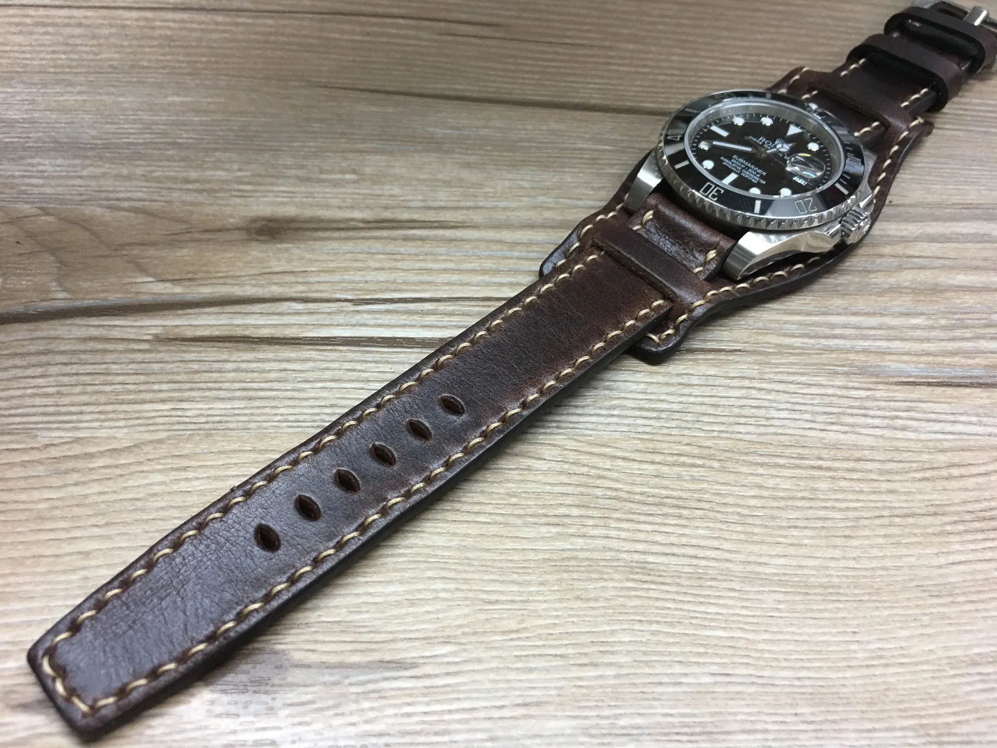 Mens Wristwatch Band, Dark Brown Leather Watch Straps 20mm, Leather Bund Straps 19mm, Dark Brown Watch Strap, 19mm Watch band, Omega